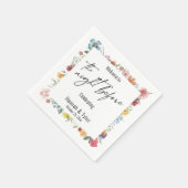 前カラフル夜の水彩野草 スタンダードカクテルナプキン (角)