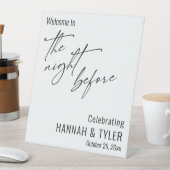 前コンテンポラリー夜シンプルへようこそ 台座サイン (インサイチュ)