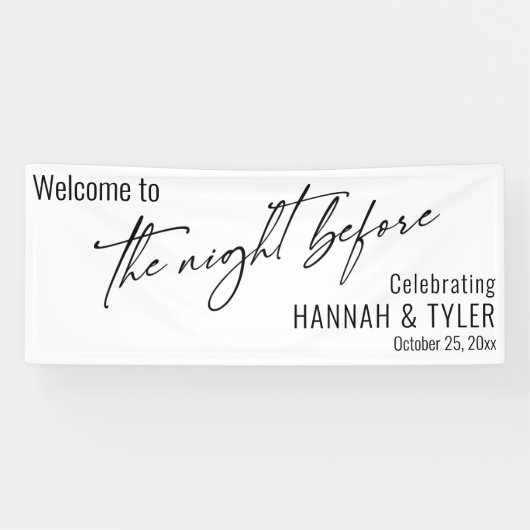 前コンテンポラリー夜シンプルへようこそ 横断幕 (横)