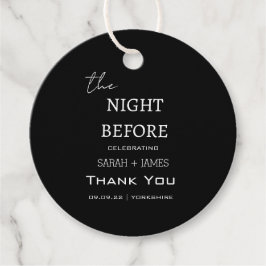 前シンプル夜の黒に感謝結婚 フェイバータグ