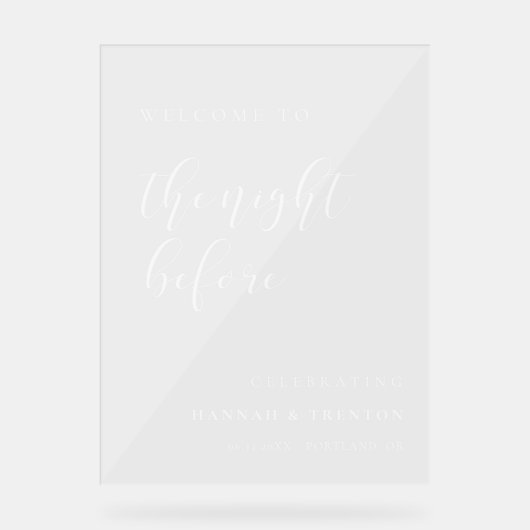 前シンプル夜エレガントのと歓迎 アクリルサイン (正面)