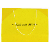 前パーソナライズされたと後の黄色の抱き枕 ラージペーパーバッグ (裏面)