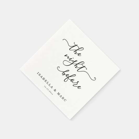 前パーソナライズされたの夜のカスタム スタンダードカクテルナプキン (角)