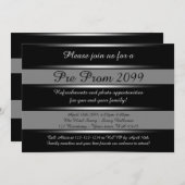 前プロムの招待、前にプロム、黒いキンセアニェラ 招待状 (正面/裏面)