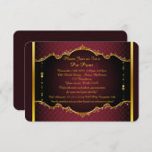 前プロムの招待、前プロム、キンセアニェラ、Sweet16 出欠カード (正面/裏面)