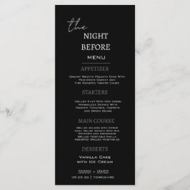 前ミニマルの夜の黒いディナー結婚 メニュー