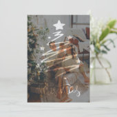 前ミニマルモダンと後の写真のクリスマスカード シーズンカード (スタンド正面)