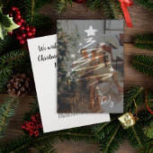 前ミニマルモダンと後の写真のクリスマスカード シーズンカード