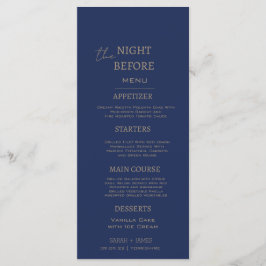 前ミニマル夜の海軍リハーサルディナー メニュー