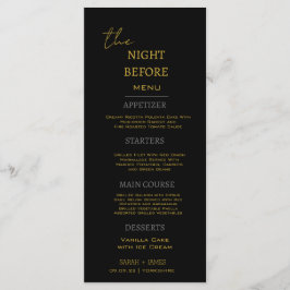 前ミニマル夜の黒い金ゴールド結婚 メニュー