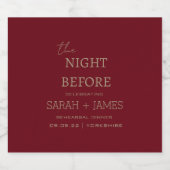 前モダン夜のブルゴーニュの金ゴールド結婚 スパークリングワインラベル (シングルラベル)