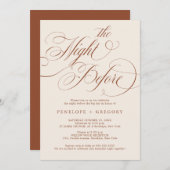 前モダン夜の書道テラコッタ 招待状 (正面/裏面)