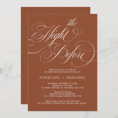 前モダン夜の書道テラコッタ 招待状 (正面/裏面)