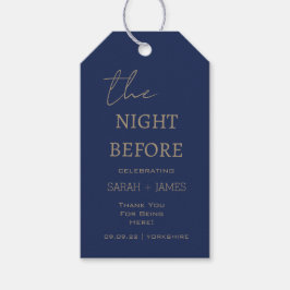 前モダン夜の海軍結婚に感謝 ギフトタグ