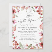 前モダン夜の野結婚花 招待状 (正面)