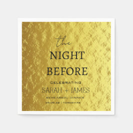 前モダン夜の金ゴールドリハーサル スタンダードカクテルナプキン
