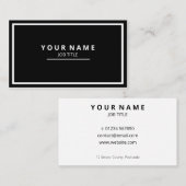 前モダン面の白い文字と背面 名刺 (正面/裏面)