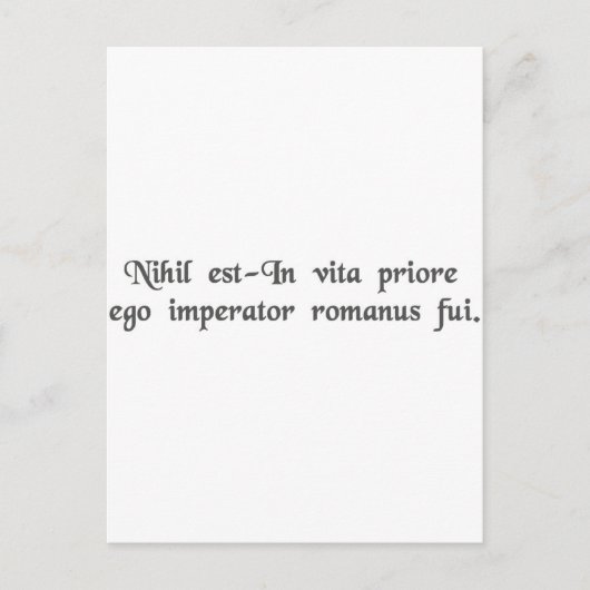 前世、私はローマ皇帝でした。 ポストカード (正面)