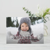 前例のない応援おもしろいワンフォトクリスマス シーズンカード (スタンド正面)