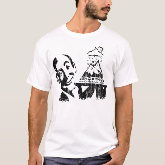 前兆によって役立たれる粉(ヴィンテージの黒い前部) Tシャツ (正面)