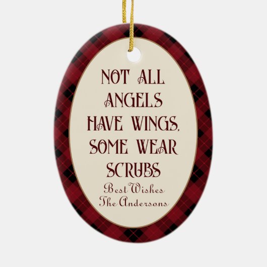 前列パーソナライズされたクリスマス飾り セラミックオーナメント (裏面)