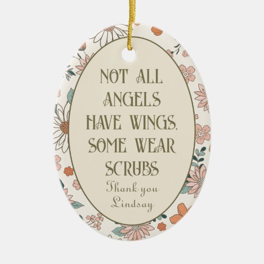 前列パーソナライズされたクリスマス飾り セラミックオーナメント (正面)