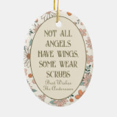 前列パーソナライズされたクリスマス飾り セラミックオーナメント (裏面)