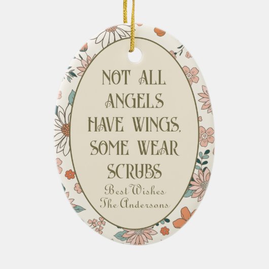 前列パーソナライズされたクリスマス飾り セラミックオーナメント (裏面)