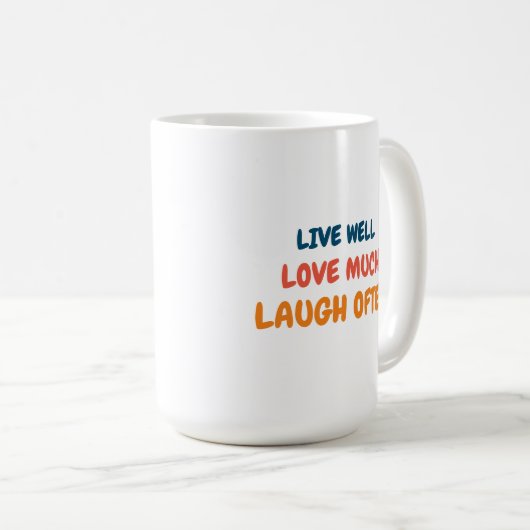 前向きおもしろいインスパイア引用文の愛の生活ことわざ コーヒーマグカップ (正面右)