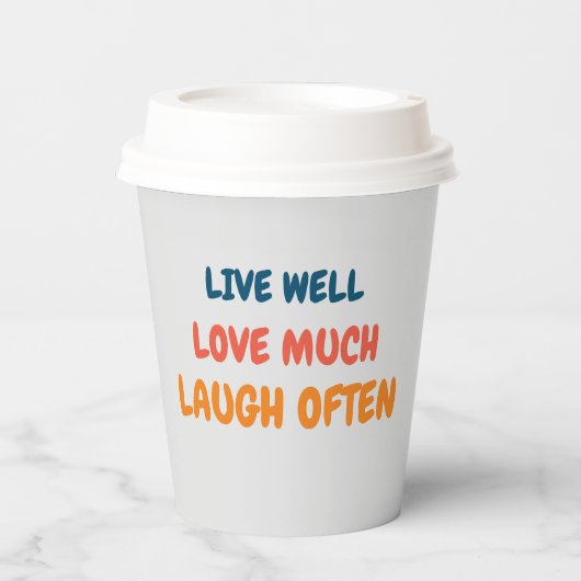 前向きおもしろいインスパイア引用文の愛の生活ことわざ 紙コップ (正面)
