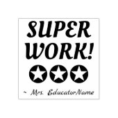 "前向きすごいWORK!" +チューターカスタム名 ラバースタンプ (インプリント)