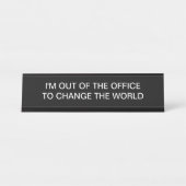 前向きなオフィスの態度エグゼクティブ デスクネームプレート (正面)