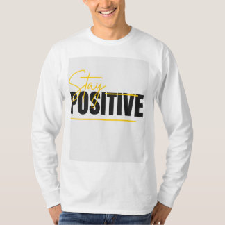 前向きなデザインのフルスリーブTシャツ Tシャツ