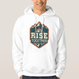 前向きなモチベーション "Rise Together" グラフィックパーカー パーカ