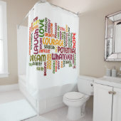 前向きな勇気付けられるのためのやる気を起こさせるな単語 シャワーカーテン (インサイチュ)