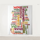 前向きな勇気付けられるのためのやる気を起こさせるな単語 タペストリー (正面)