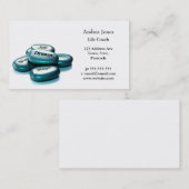 前向きな単語は生命コーチの名刺に投石します 名刺 (正面/裏面)