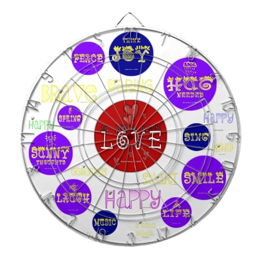 前向きな単語-カスタムな投げ矢板 ダーツボード (正面)