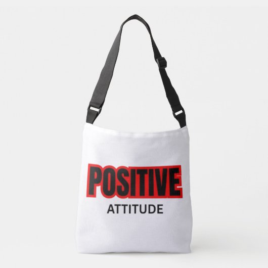 前向きな姿勢 モチベーションデザインTシャツ クロスボディバッグ (正面)