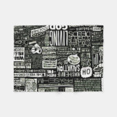 前向きな崇拝のことわざのコラージュのフリースブランケット フリースブランケット (正面(横))