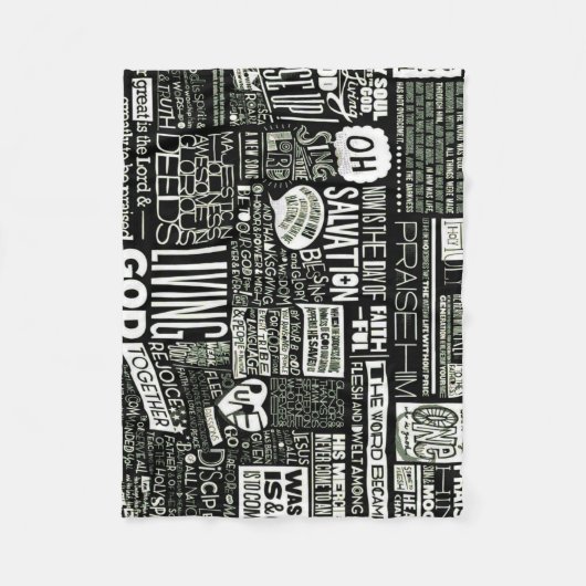 前向きな崇拝のことわざのコラージュのフリースブランケット フリースブランケット (正面)