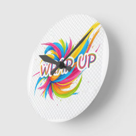 前向きな未来を創造せよ ラウンド壁時計