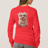前向きな気持ちでいよう - かわいい&やる気を起こさせる犬好きのためのデザイン Tシャツ (裏面)