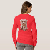 前向きな気持ちでいよう - かわいい&やる気を起こさせる犬好きのためのデザイン Tシャツ (裏面フル)
