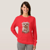 前向きな気持ちでいよう - かわいい&やる気を起こさせる犬好きのためのデザイン Tシャツ (正面フル)