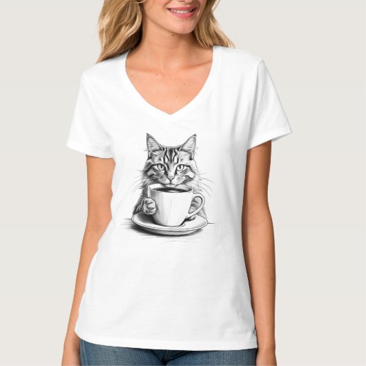 前向きな気持ちとコーヒー Tシャツ (正面)
