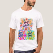 前向きな気持ちをポジティブに表現するジョイフルグラフィック Tシャツ (正面)