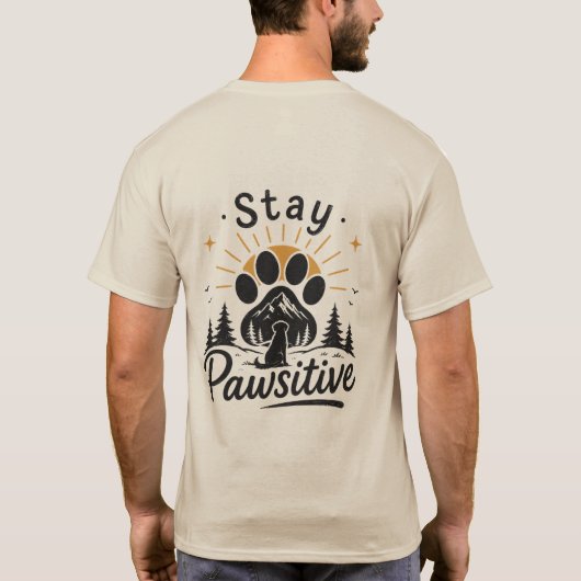 前向きな犬好きTシャツ Tシャツ (裏面)