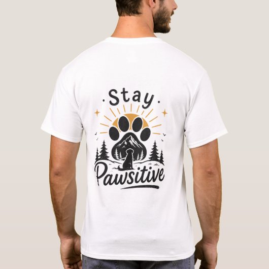 前向きな犬好きTシャツ Tシャツ (裏面)