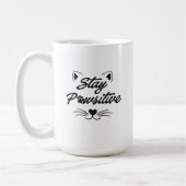 前向きな猫好きマグカップ コーヒーマグカップ (左)
